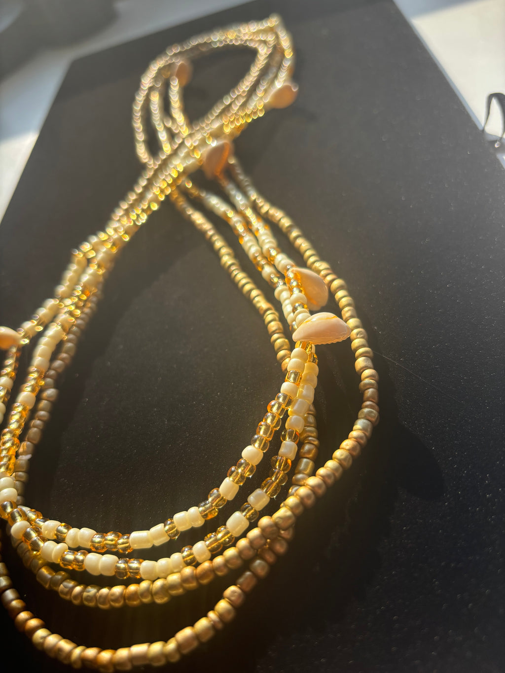 White & Cream Shell Waist Beads