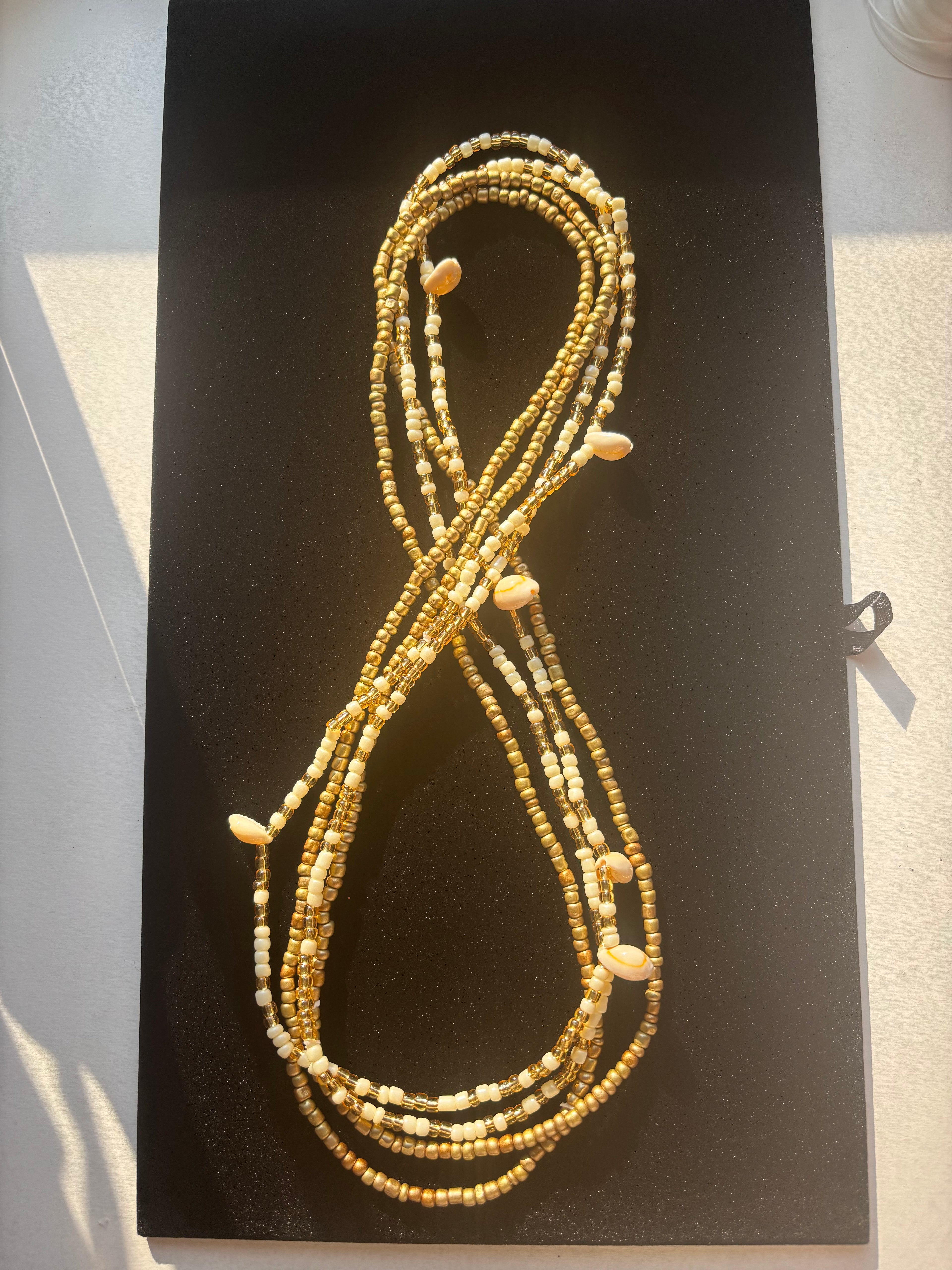 White & Cream Shell Waist Beads